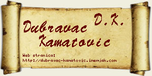 Dubravac Kamatović vizit kartica